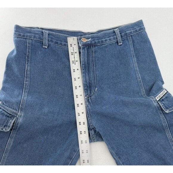 Vintage Michael G Cropped Cargo Jeans Size 11 Grunge Punk Goth 90s Y2k - Picture 9 of 11